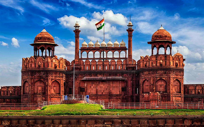 Red Fort, a historical fort in New Delhi, India.